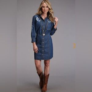 Emporio Armani Blue Denim Long Sleeve Dress